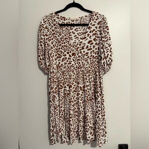 By Together Brown Patterned babydoll dress